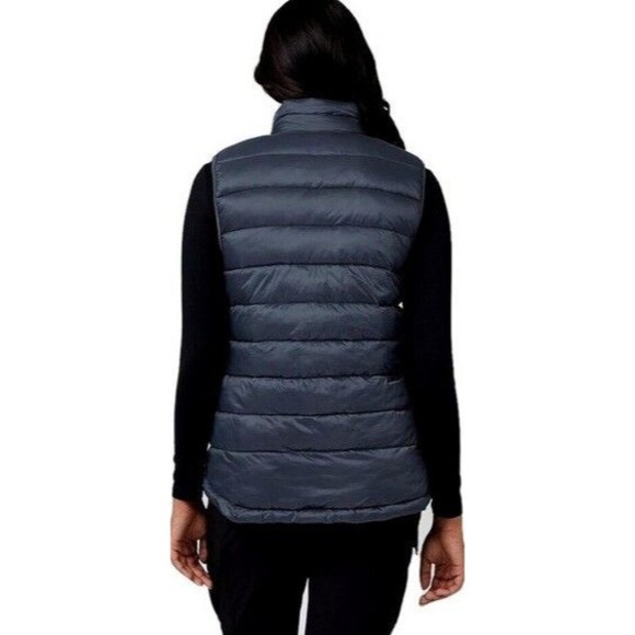 NWT 32 LADIES DEGREES HEAT LIGHTWEIGHT PACKABLE PUFFER VEST NAVY MEDIUM - Picture 3 of 3